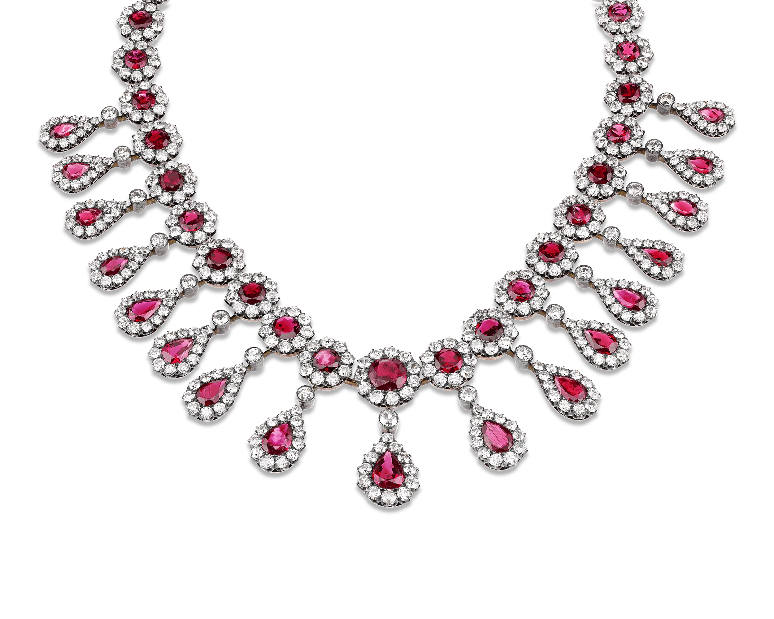 Antique Burma Ruby and Diamond Necklace - Image 2
